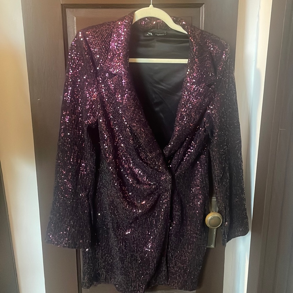 Zara sequin blazer dress